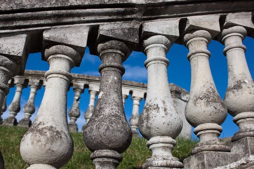 Columns of old Ladder in Peterhof (Petergof), Russia