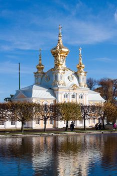 Grand palace in old park Peterhof (Petergof), Russia
