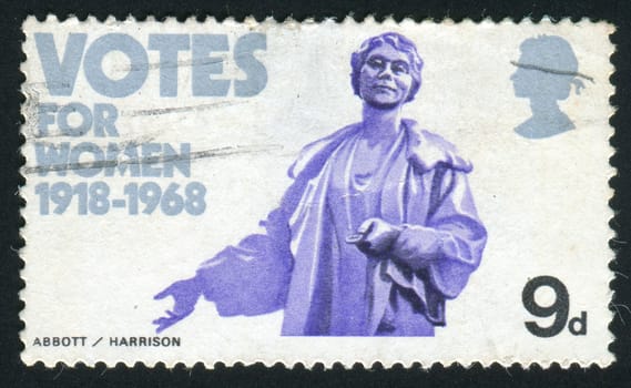 GREAT BRITAIN - CIRCA 1969: Emmeline Pankhurst Statue, circa 1969.