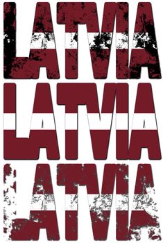 some very old grunge flag of latvia made of name of country