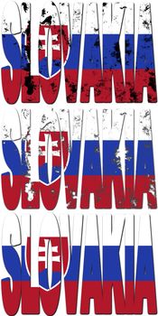 some very old grunge flag of slovakia made of name of country