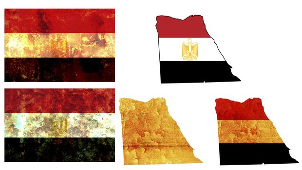 some very old grunge flag on territory of egypt
