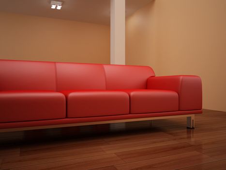 High resolution image interior. 3d illustration modern interior. Living room.