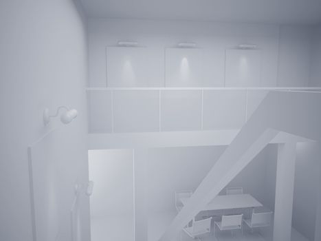 High resolution image interior. 3d illustration modern interior. Living room.