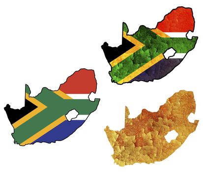 some very old grunge flag on territory of south africa