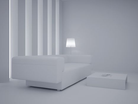 High resolution image interior. 3d illustration modern interior. Living room.