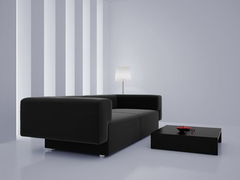 High resolution image interior. 3d illustration modern interior. Living room.