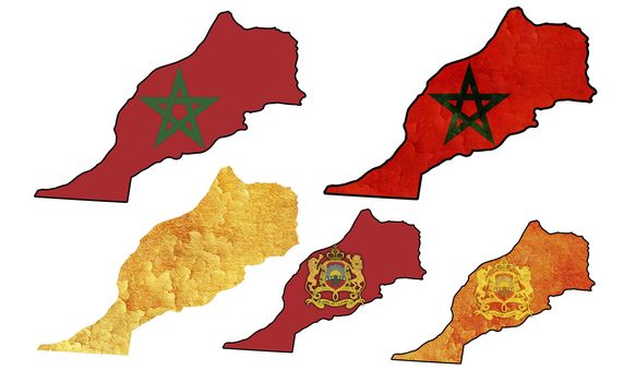 some very old grunge flag on territory of morocco