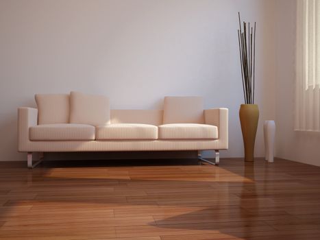 High resolution image interior. 3d illustration modern interior. Living room.