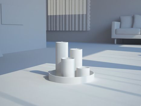 High resolution image interior. 3d illustration modern interior. Living room.