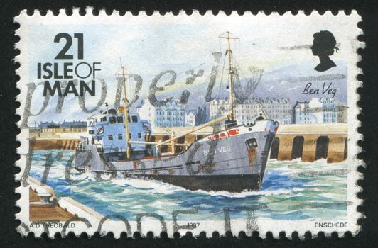 ISLE OF MAN  - CIRCA 1997: Manx Lifeboats floats on the river, circa 1997.