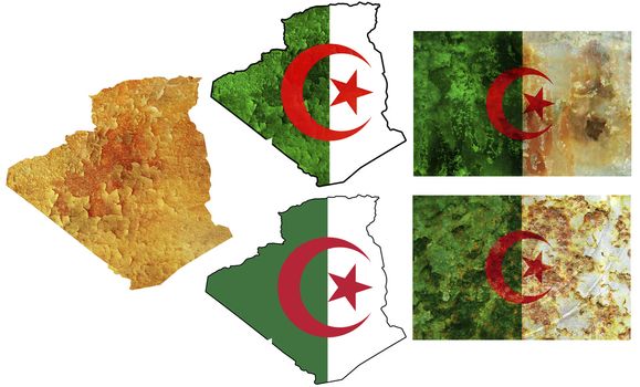 some very old grunge flag on territory of algeria