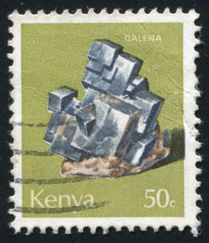 KENYA - CIRCA 1977: Minerals Found in Kenya: Galena, circa 1977.