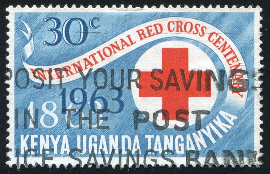 KENYA - CIRCA 1963: International emblem Red Cross, circa 1963.