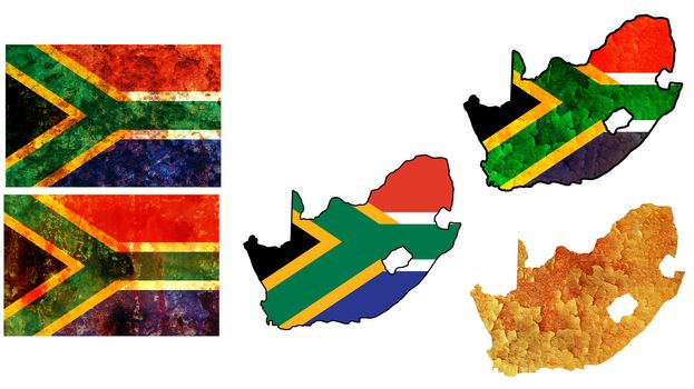some very old grunge flag on territory of rsa
