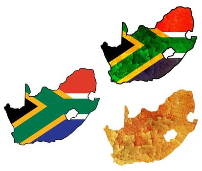 some very old grunge flag on territory of rsa