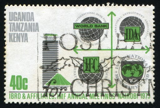 KENYA - CIRCA 1973: International Bank for Reconstruction and Development and Affiliates Emblems, circa 1973.