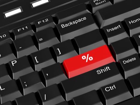 3d illustration. High resolution image.  The computer keyboard.