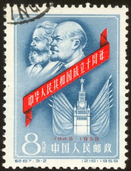 The scanned stamp. The Chinese stamp. Vladimir Ilyich Lenin was a Russian revolutionary, Bolshevik leader, communist politician, principal leader of the October Revolution and the first head of the Soviet Union.