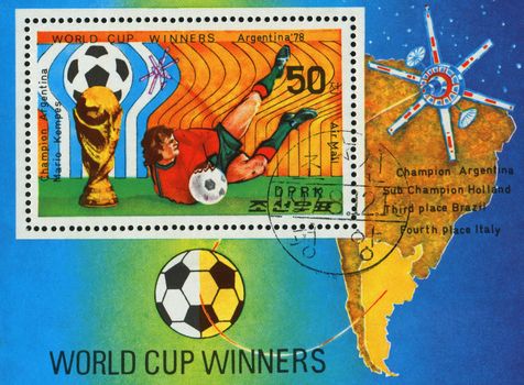 NORTH KOREA - CIRCA 1978: World Cup soccer Championships, circa 1978.