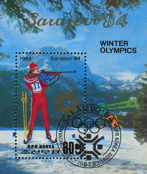 NORTH KOREA - CIRCA 1983: 1984 Winter Olympics, circa 1983.