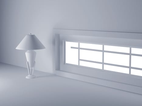 High resolution image interior. 3d illustration modern interior. Lamp in a room.