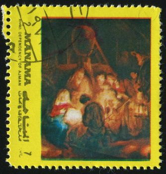 MANAMA - CIRCA 1972: birth of Jesus Christ, circa 1972.
