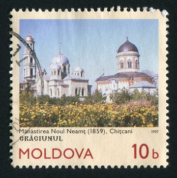MOLDOVA - CIRCA 1997: Noul Neamt Monastery, circa 1997.