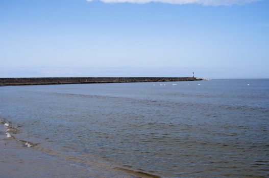 High resolution image. Wave absorber. Coast of Baltic sea.