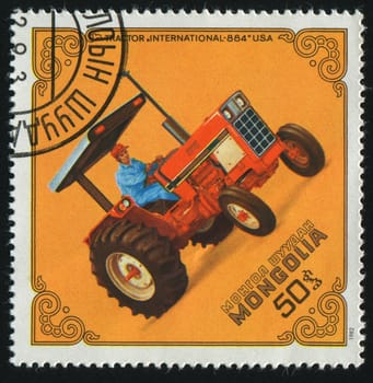 MONGOLIA - CIRCA 1982: Old tractor. Intl 884, USA, circa 1982.
