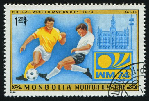 MONGOLIAN - CIRCA 1978: Various Soccer Scenes, Munich Germany, 1974, circa 1978.