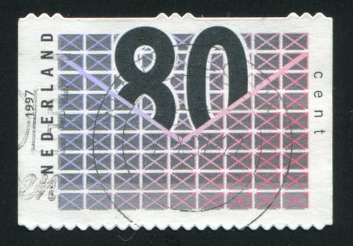 NETHERLANDS - CIRCA 1997: Stamp of the Netherlands in cost of 80 cents, circa 1997.