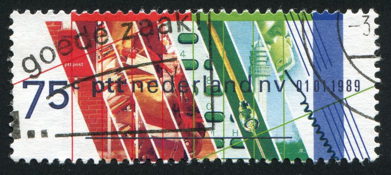 NETHERLANDS - CIRCA 1989: Privatization of the Netherlands Postal Service, circa 1989.