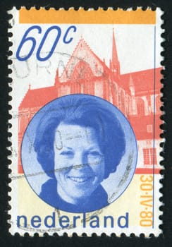 NETHERLANDS - CIRCA 1980: Queen Beatrix, Palace, circa 1980.