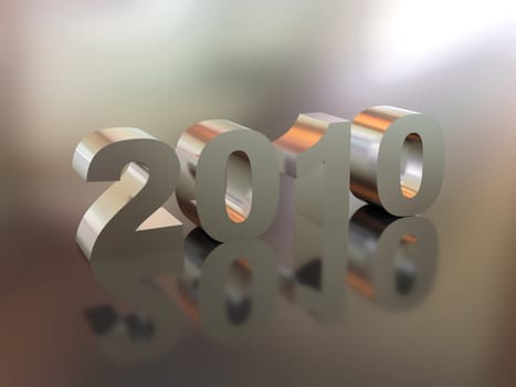High resolution image new-year.  3d illustration on a metal background.