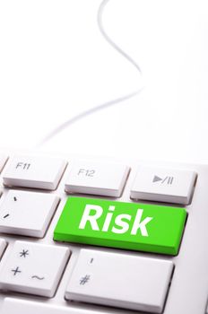 risk management key showing business insurance concept