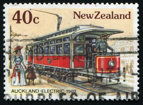 NEW ZEALAND - CIRCA 1985: Early Transportation. Auckland Electric, circa 1985.