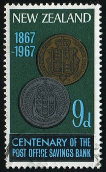 NEW ZEALAND - CIRCA 1967: Ancient coins, circa 1967.