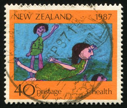 NEW ZEALAND - CIRCA 1987: Children�s Drawings, circa 1987.