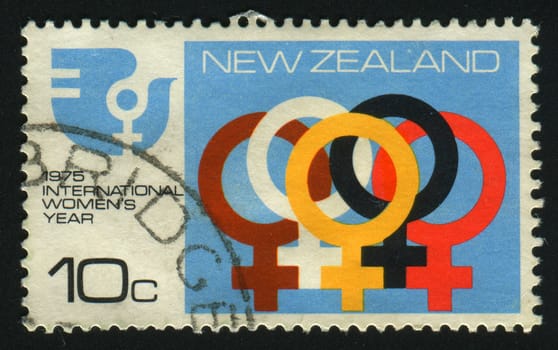 NEW ZEALAND - CIRCA 1975: New Zealand International Women's Year, IWY Symbol, circa 1975.