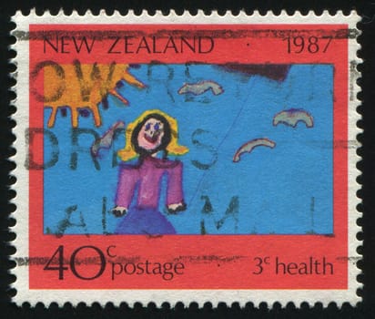NEW ZEALAND - CIRCA 1987: Children�s Drawings, circa 1987.