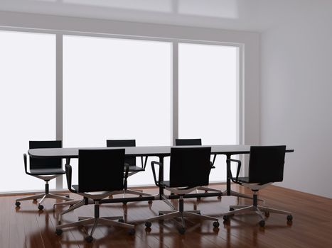 High resolution image interior. 3d illustration modern interior. Office room.