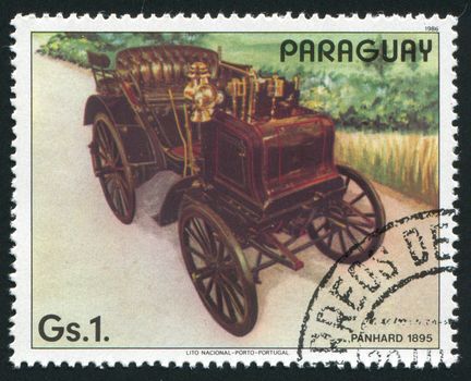 PARAGUAY -CIRCA 1986: Panhard was established as a car manufacturing concern by René Panhard, Emile Levassor, and Belgian lawyer Edouard Sarazin in 1887, circa 1986.