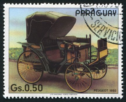 PARAGUAY -CIRCA 1986: Peugeot is a major French car brand, part of PSA Peugeot Citroën, the second largest European carmaker, circa 1986.