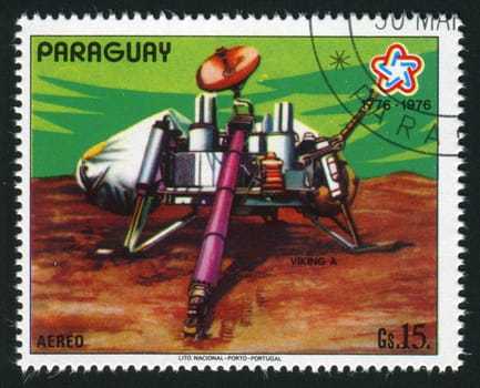 PARAGUAY -CIRCA 1976: NASA's Viking program consisted of a pair of space probes sent to Mars, Viking 1 and Viking 2, circa 1976.