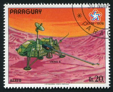 PARAGUAY -CIRCA 1976: NASA's Viking program consisted of a pair of space probes sent to Mars, Viking 1 and Viking 2, circa 1976.