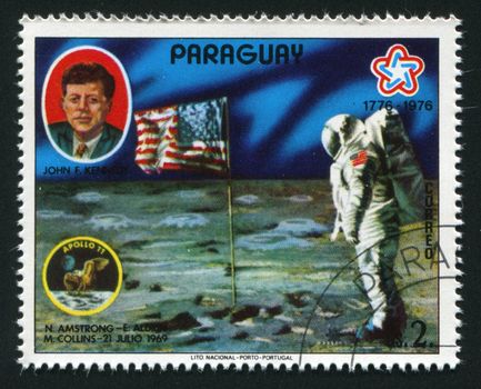 PARAGUAY -CIRCA 1976: ohn Kennedy often referred to by his initials JFK, was the 35th President of the United States, circa 1976.