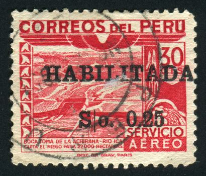 PERU- CIRCA 1938: Dam, Ica River, circa 1938.