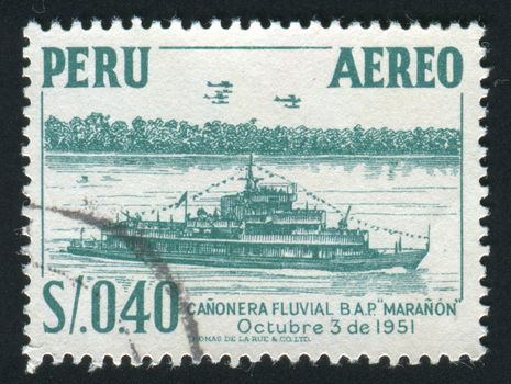 PERU - CIRCA 1951: Big the military ship, circa 1951.