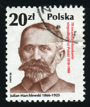 POLAND -CIRCA 1988: Julian Baltazar Marchlewski Polish and Soviet activist communist, a trained economist, circa 1988.